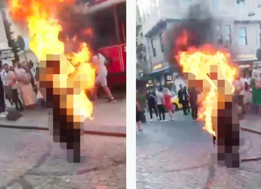 Istanbul: Dok čovek gori u plamenu prolaznici prave selfije
