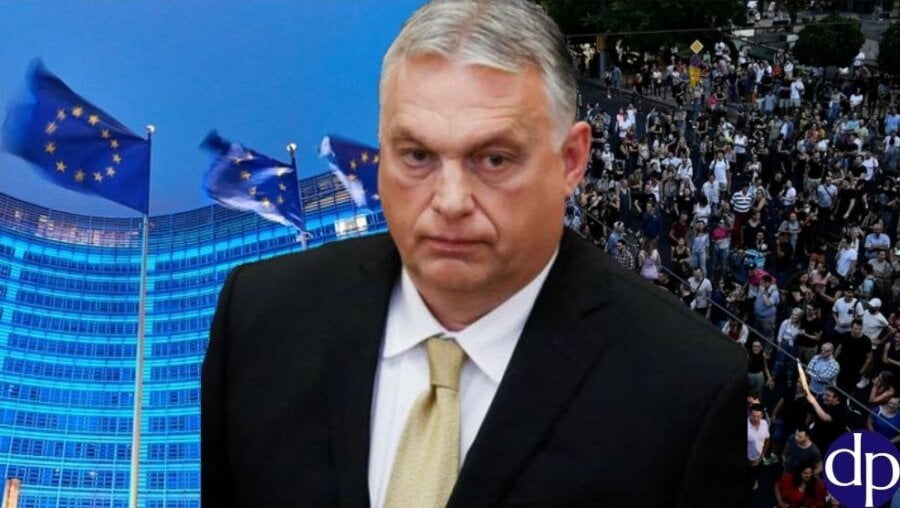 Antivladini demonstranti sa jedne strane dok sa druge Brisel vrši pritisak na Orbana