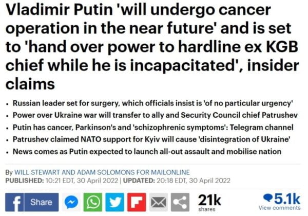 Britanja opsednuta Putinovim zdravljem