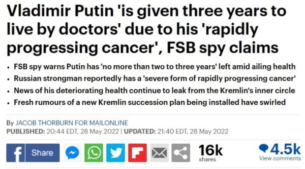 Putinovim zdravljem