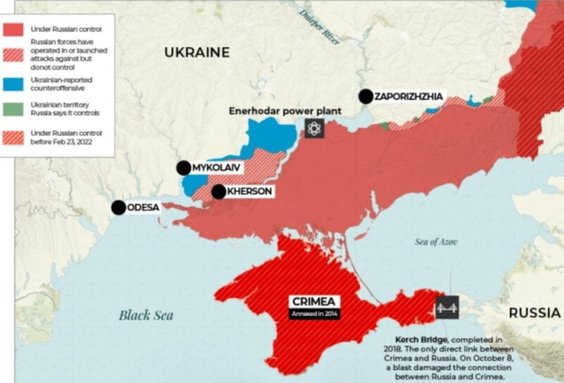 Rusi objavili mapu novih položaja sa druge strane Dnjepra